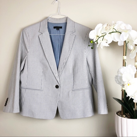Ann Taylor Jackets & Blazers - Ann Taylor | Seersucker Pinstripe Blazer 14